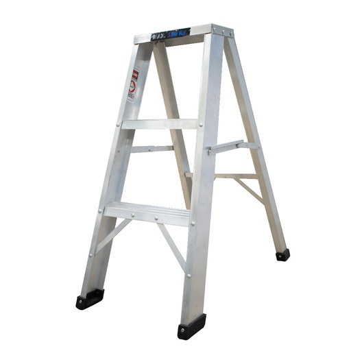 [13643A] ESCALERA DE ALUMINIO 2 PASOS 1 PELDAÐO INDUSTRIAL CAP 180 KILOS UDUKE CON PLATAFORMA (HT1312N)