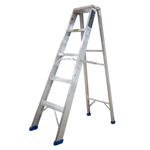 [13645A] ESCALERA DE ALUMINIO 5 PASOS 4 PELDAÑOS INDUSTRIAL CAP 180 KILOS UDUKE 140 CM (HT1314N)