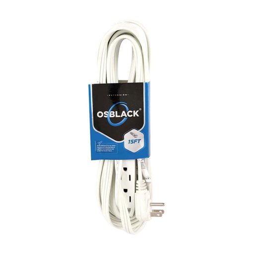 [13821E] EXTENSION BLANCA 15FT OSBLACK (LINEA HOGAR)