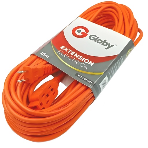 [13827B] EXTENSION ELECTRICA NARANJA 15 MTS