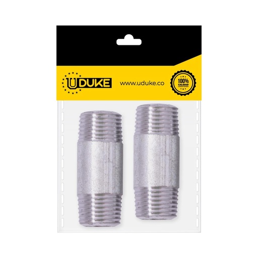 [10072K] GALVANIZADO NIPLE 1/2 x 2 PQT x 2 UDUKE