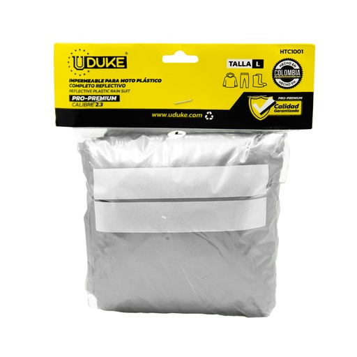 [19710K] IMPERMEABLE PARA MOTO PLASTICO COMPLETO REFLECTIVO PRO-PREMIUM TALLA L (IPL)