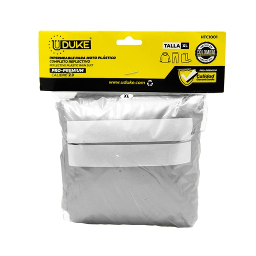 [19711K] IMPERMEABLE PARA MOTO PLASTICO COMPLETO REFLECTIVO PRO-PREMIUM TALLA XL (IPXL)
