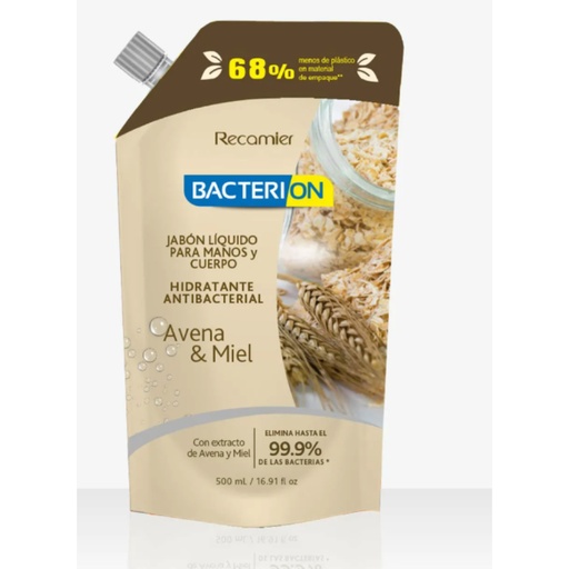 [IH2697] JABON CREMOSO ANTIBACTERIAL AVENA VITAM. E X 500ML (040112)