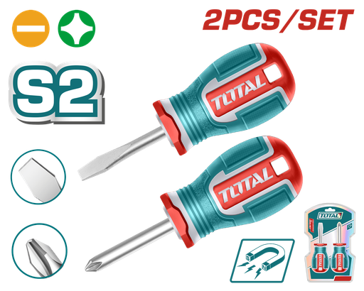 [21020] JUEGO DESTORNILLADORES X 2 PZS PUNTA IMANTADA (+)(-)