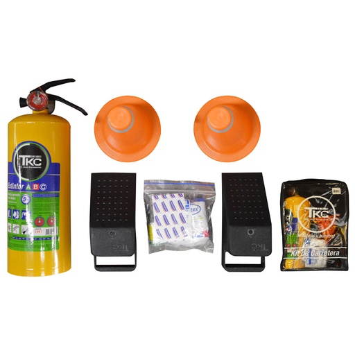 [5754] KIT CARRETERA PARA CARRO TKC X 5 PCS -REGLAMENTARIO  (EXTINTOR DE 5 LBS)