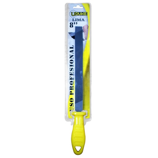 [12755] LIMA PLANA 8" MANGO AMARILLO BLISTER UDUKE HT90308