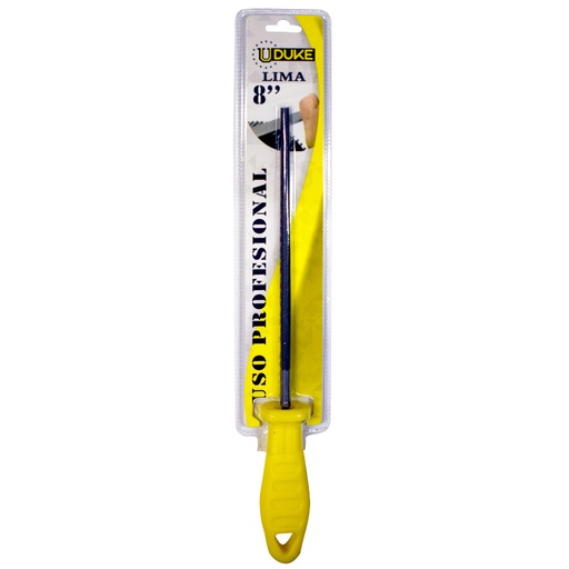 [12757] LIMA REDONDA 8" MANGO AMARILLO BLISTER UDUKE HT90310