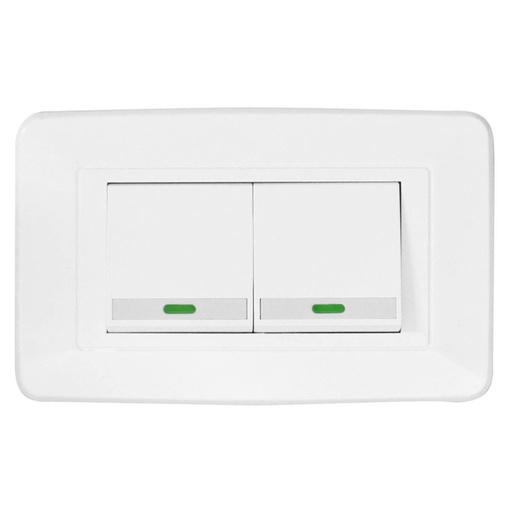 [1626H] LINEA BK BLANCA INCRUSTAR SWICHE DOBLE CONMUTABLE VHARBOR