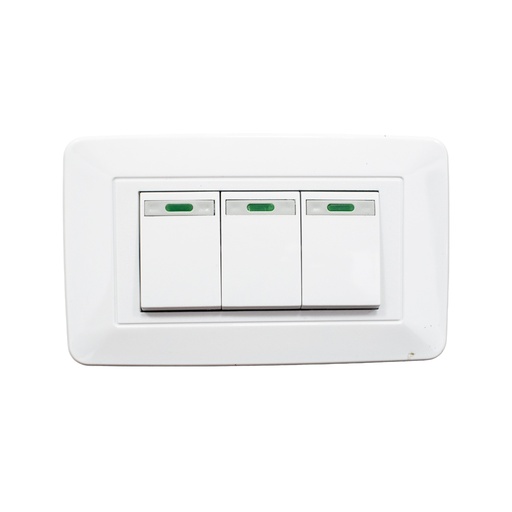 [1644H] LINEA BK BLANCA INCRUSTAR SWICHE TRIPLE CONMUTABLE UDUKE
