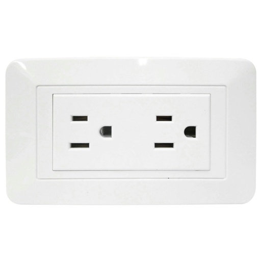 [1747] LINEA BK BLANCA INCRUSTAR TOMA DOBLE UDUKE