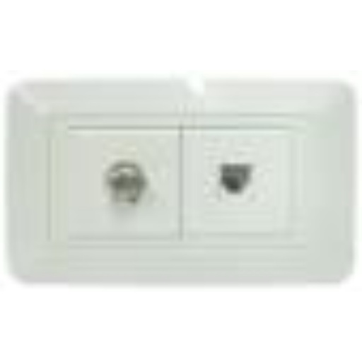 [4088] LINEA BK BLANCA INCRUSTAR TOMA TELEFONO + TV UDUKE