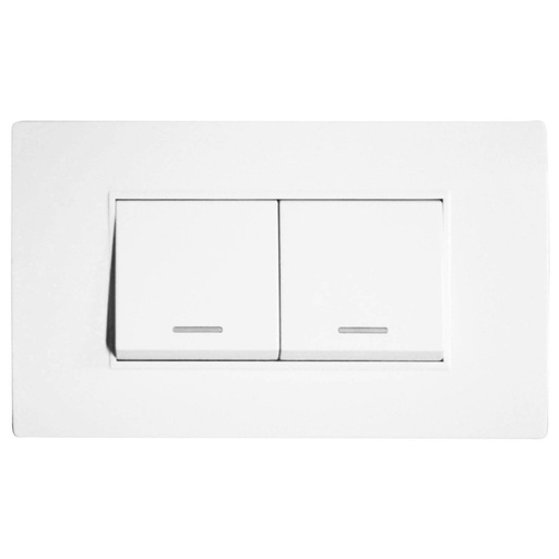 [1626B] LINEA BK PLUS BLANCA INCRUSTAR SWICHE DOBLE CONMUTABLE