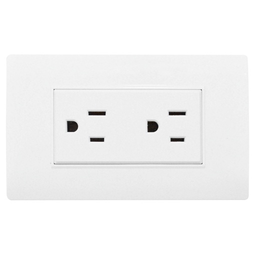[1747B] LINEA BK PLUS BLANCA INCRUSTAR TOMA DOBLE