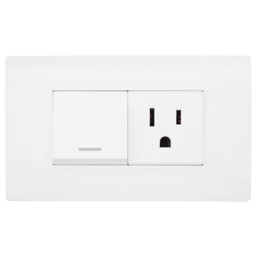 [1774B] LINEA BK PLUS BLANCA INCRUSTAR TOMA SWICHE