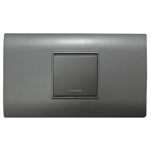 [1635G] LINEA BK PLUS GRIS INCRUSTAR SWICHE SENCILLO CONMUTABLE