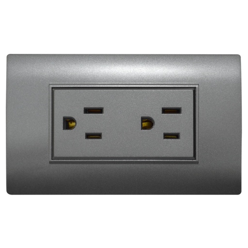 [1747G] LINEA BK PLUS GRIS INCRUSTAR TOMA DOBLE