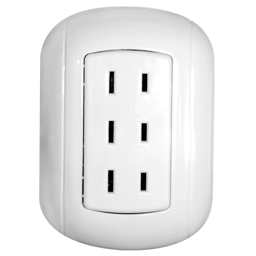 [5627B] LINEA BK SOBREPONER BLANCO TOMA TRIPLE S/POLO TIERRA (HT20554A)