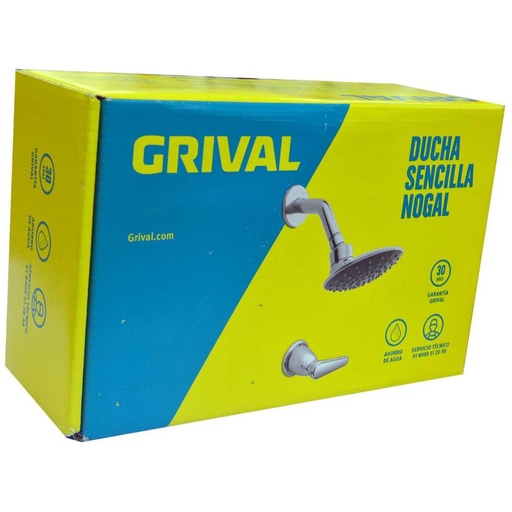 [12297] LINEA GRIVAL DUCHA REGADERA 8 PUL PALANCA NOGAL (434353331)