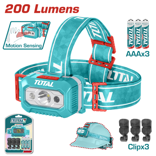 [20308] LINTERNA MINERO 200 LUMENES INCLUYE BATERIA TOTAL (THL013AAA6)