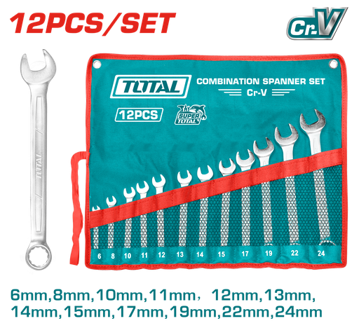[21408] LLAVE MIXTA JUEGO X 12 PZAS 6-24MM TOTAL (THT1022121)