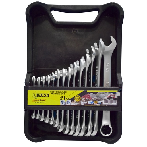 [13265] LLAVE MIXTA UDUKE 2 EN 1 JUEGO X 14 CRV