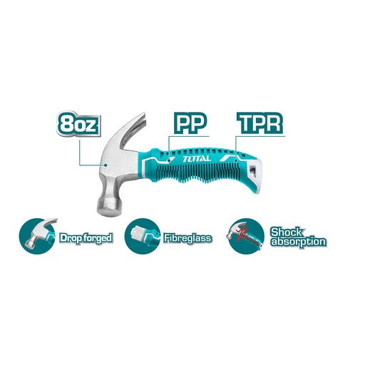 [15402] MARTILLO SEÐORITERO 8 OZ FIBRA DE VIDRIO TOTAL (THTM7386D)