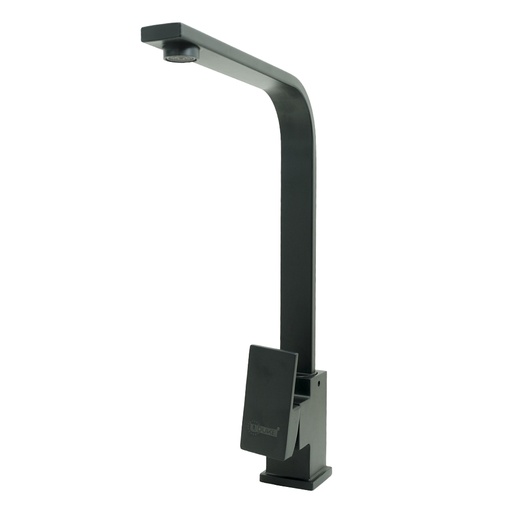 [19909] LLAVE LAVAPLATOS MONOCONTROL ACERO INOXIDABLE CUADRADA PLANA NEGRA UDUKE (HT2040) 