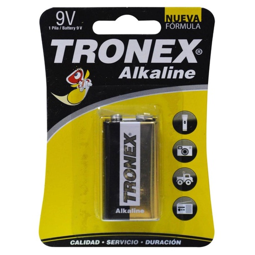 [9320] PILA CUADRADA 9 V ALKALINA TRONEX