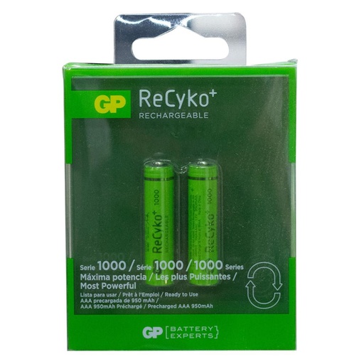[10602] PILA RECARGABLE AAA GP 1,2 V 1000 MAH BLISTER X 2
