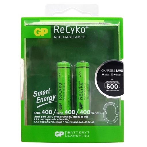 [12588] PILA RECARGABLE X 2 GP 1.2V AAA 650 MAH (GP65AAAHC-C2KK)