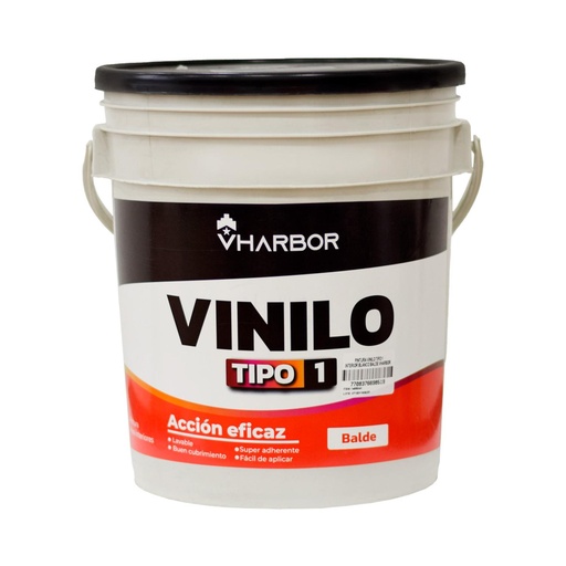[14555AK] PINTURA VINILO TIPO 1 INTERIOR BLANCO BALDE (VHARBOR)