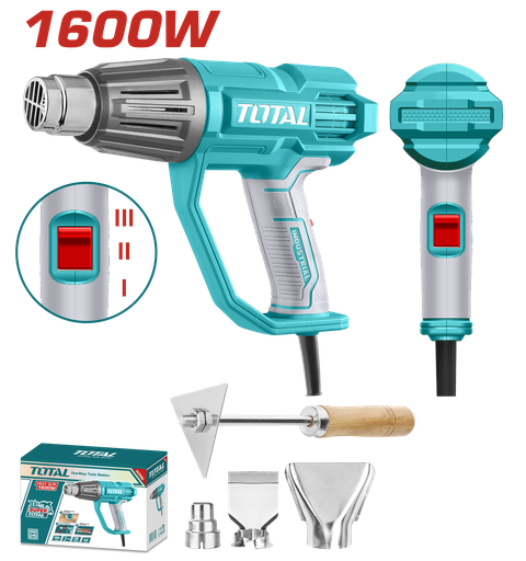 [19305] PISTOLA CALOR TOTAL 1600W C/3 BOQUILLAS INDUSTRIAL (UTB16078)