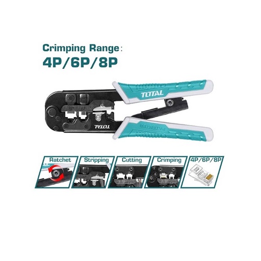 [16516] PONCHADORA 8" 3 PLUG 4-6-8 CON DISEÐO DE TRINQUETE TOTAL (TMPCN5468R)