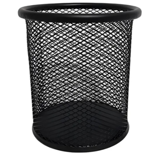 [IH4979] PORTA-LAPIZ METAL MALLA REDONDO NEGRO (30553)