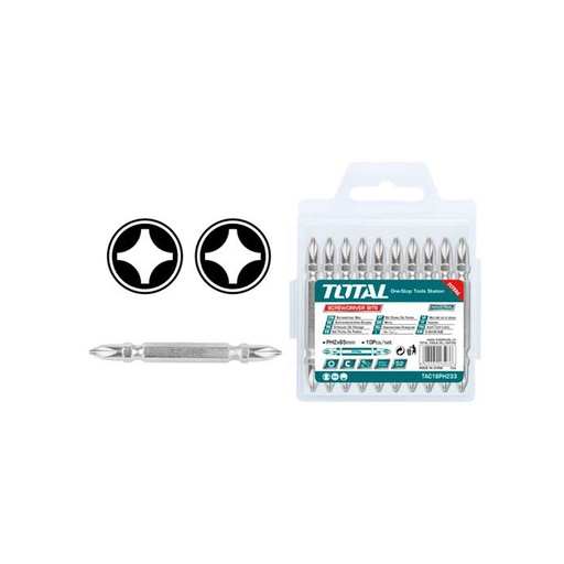 [15658] PUNTAS TALADRO INDUSTRIAL DOBLE PUNTA (+) (+) JUEGO X 10 PZS TOTAL (TAC16PH233)