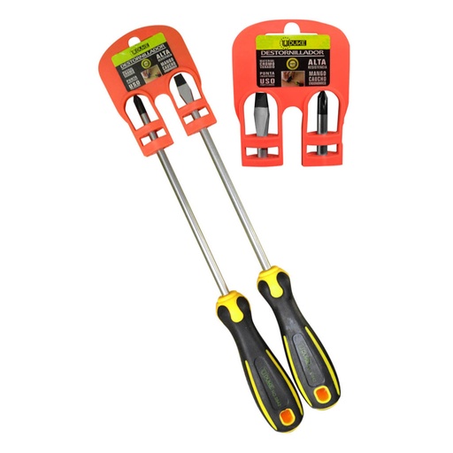 [11079] R- DESTORNILLADOR UDUKE X 2 MANGO CAUCHO 1/4X6 C/V (-)(+) (HT80209)