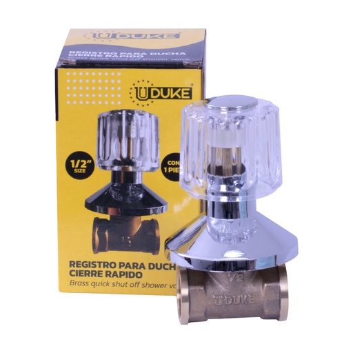 [13593] REGISTRO DUCHA 1/2" POMO CIERRE RAPIDO UDUKE (HT1227)