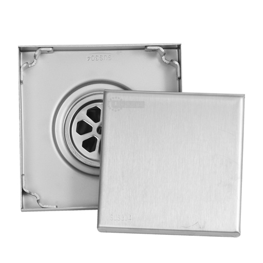 [17853] REJILLA SIFON PISO INVISIBLE ACERO INOXIDABLE 10X10 UDUKE  (HT1582)