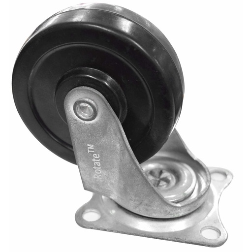 [6658] RODACHINES 3" PLANO NEGRO CAUCHO 75MM (INDIVIDUAL) (HT40253)