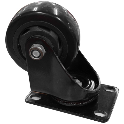 [7811] RODACHINES 3" PLANO NEGRO PESA GIRATORIO 75MM 100KG (INDIVIDUAL) (HT40084)