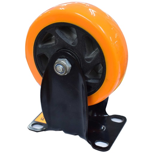 [5980] RODACHINES 4" PLANO NARANJA PESADO FIJO 100MM 120KG (INDIVIDUAL) (RFNF100)(HT30090)