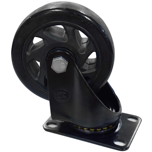 [7891] RODACHINES 4" PLANO NEGRO PESA GIRATORIO 100MM 120KG (INDIVIDUAL)