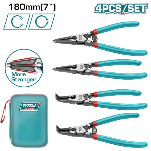 [20775] SET DE PINZAS SACA PINES X 4PCS INDUSTRIAL SUPER TOTAL (THTJ214042)