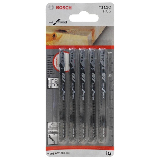 [9868] SIERRA CALADORA BOSCH X5 PZS T111C  PARA ACRILICO Y POLICARBONATO