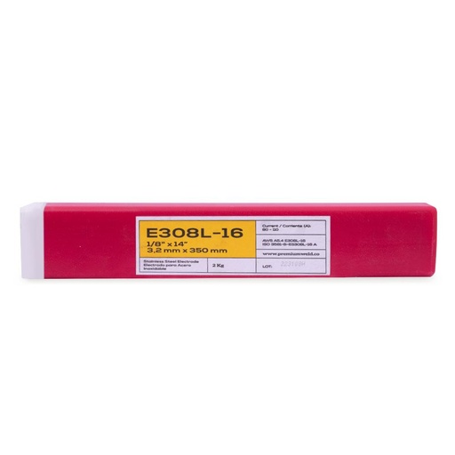 [16115] SOLDADURA ELECTRODO AC/INOXIDABLE 308L - 1/8" ROJA PREMIUM WELD X LIBRA