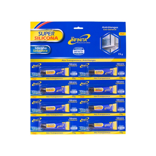 [16241] SUPER SILICONA SELLADORA INFINITA CARTON (15 GRS) 762