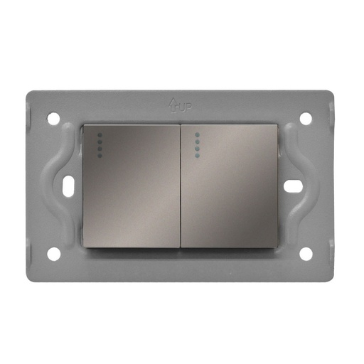 [13141] SWICHE DOBLE LUXOR GRIS INTERCAMBIABLE SIN TAPA DUKE ENERGY (V3-007)