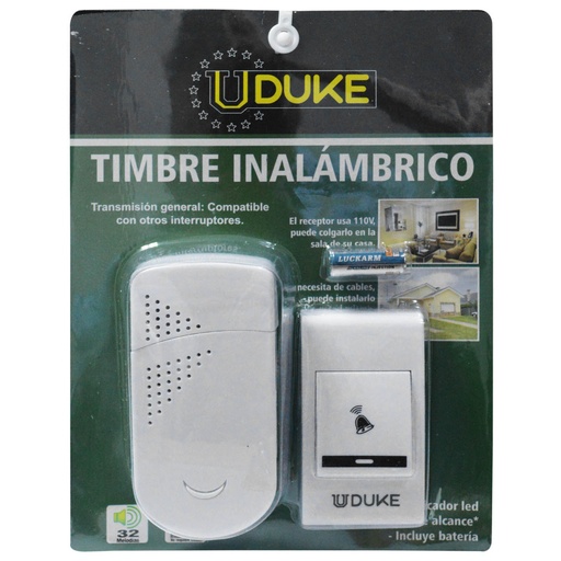 [9458] TIMBRE INALAMBRICO ENERGIA UDUKE CODIFICACION EXCLUSIVA (HT60121)