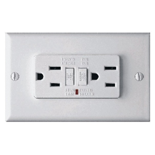 [8944] TOMA DOBLE CON PROTECCION GFCI PARA HUMEDAD GS13 (HT20640-HT20679)(GFCI GLX-15A)